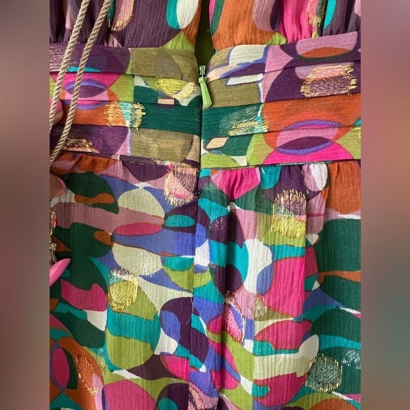 Nicole Miller Collection Multicolor Silk Blend Dress Halter Neck In Size 8 - Picture 8 of 13